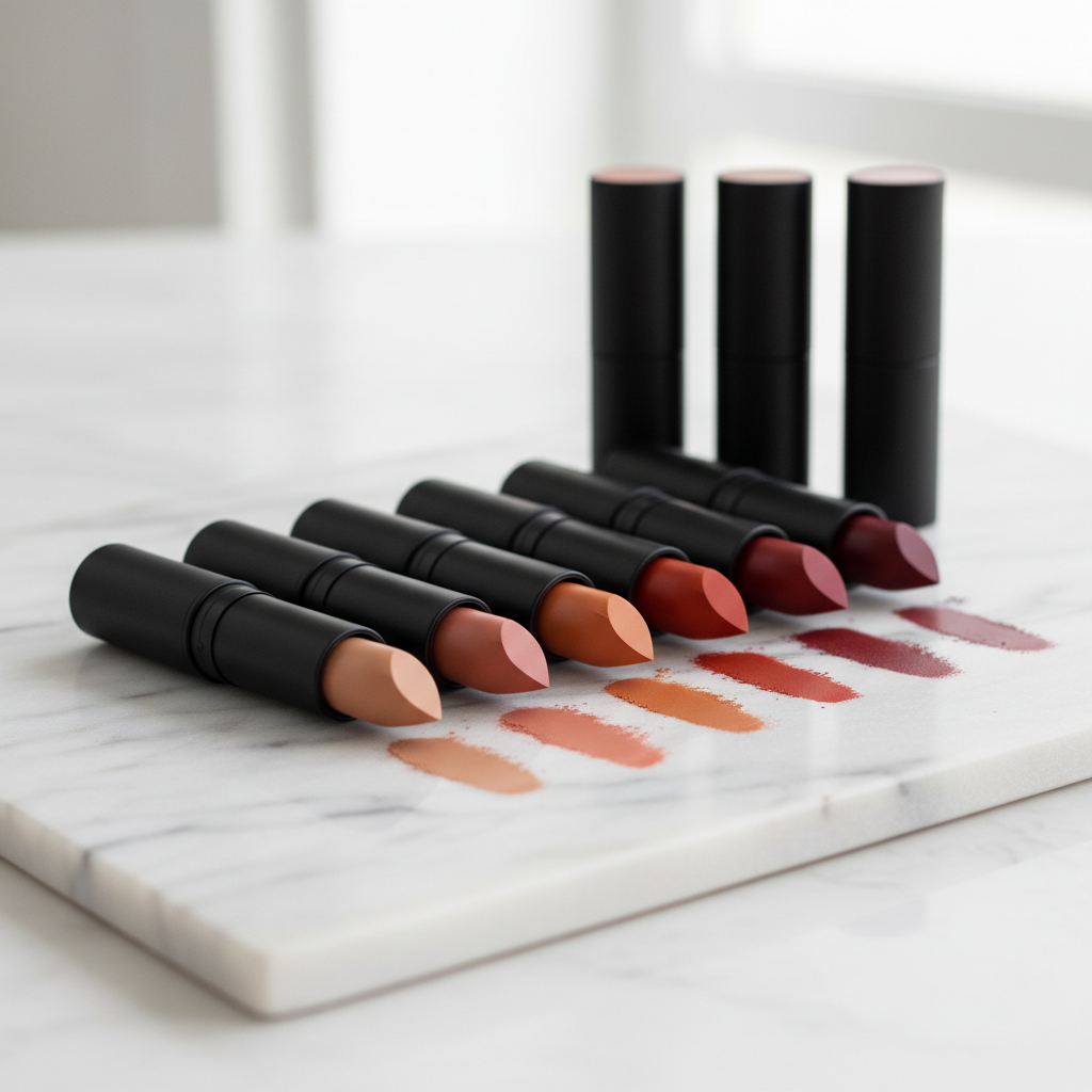 Set of 6 matte lipsticks in various shades