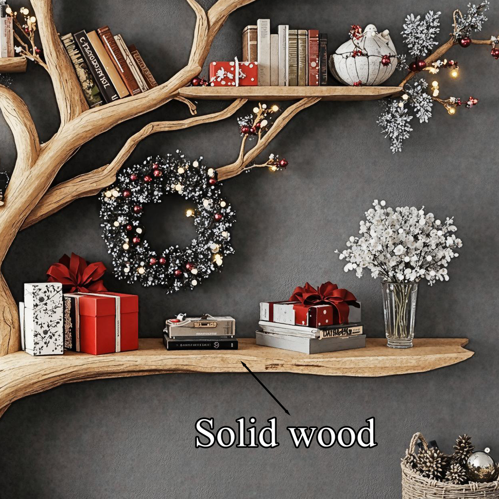 Christmas Tree Branch Shelf Xmas Floating Bookshelf Christmas Gift - view 5