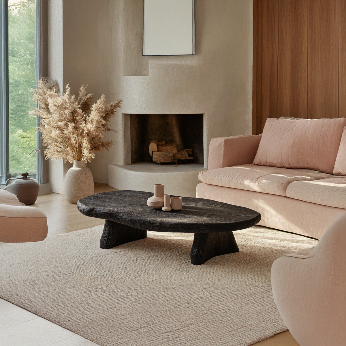 Black Modern Wood Coffee Table Home Decor - view 2