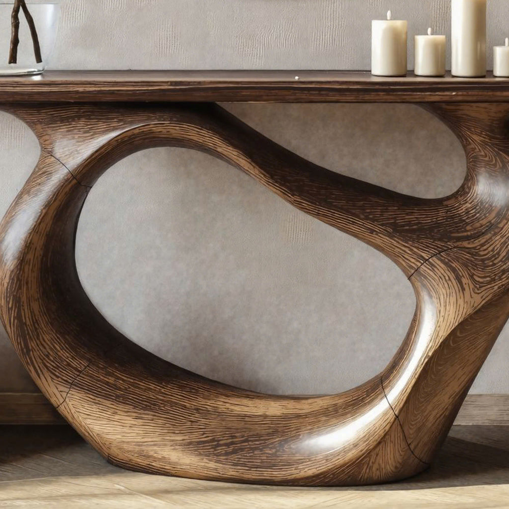 Console Table Handmade Natural Solid Wood Live Edge Table