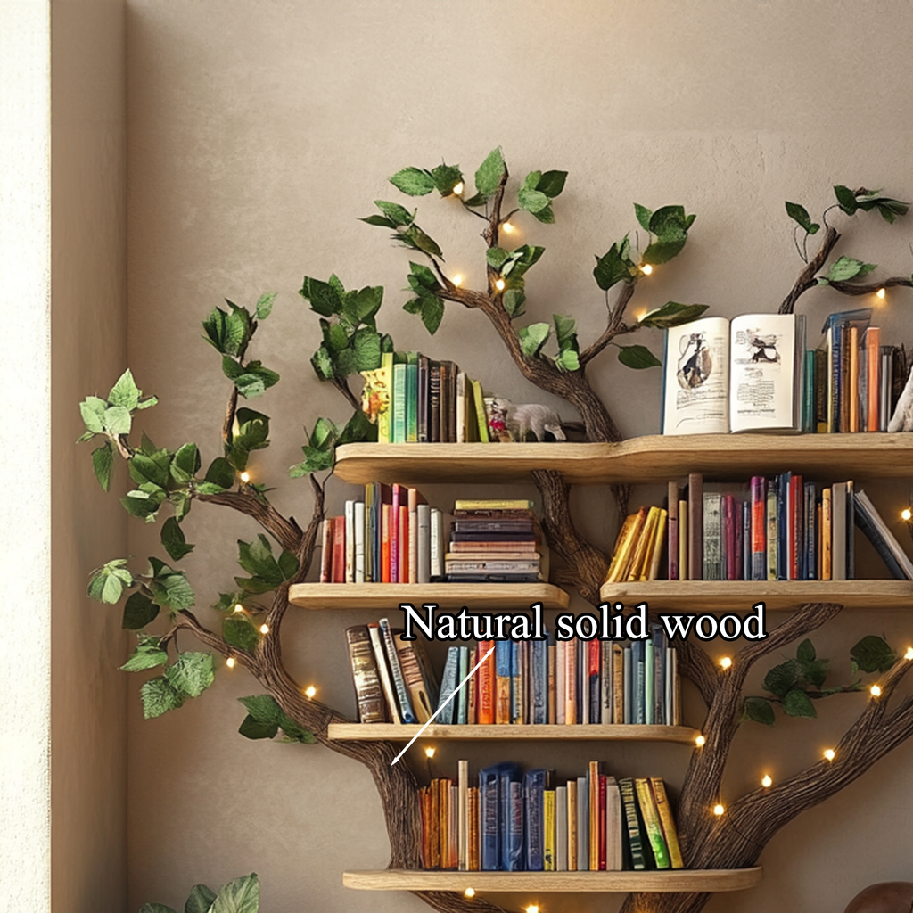 Black Tree Bookshelf Floating Shelf Bookcase