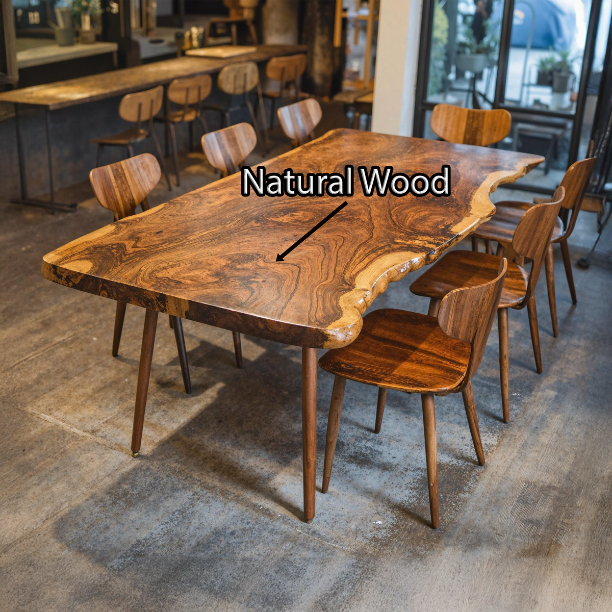 Contemporary Large Wooden Dining Table For Open Dining Area - view 6