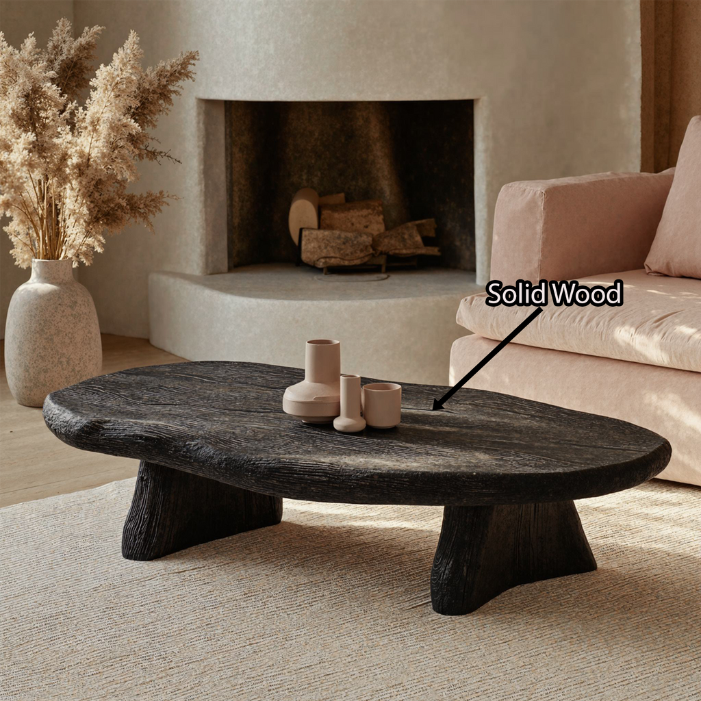 Black Modern Wood Coffee Table Home Decor - view 5