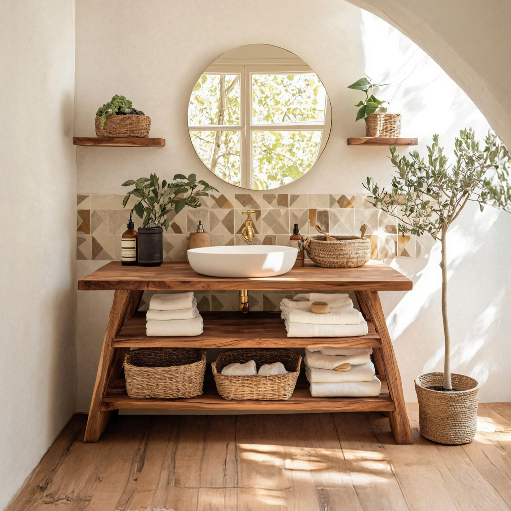 Farmhouse Bathroom Furniture With Wooden Vanity Design - view 3