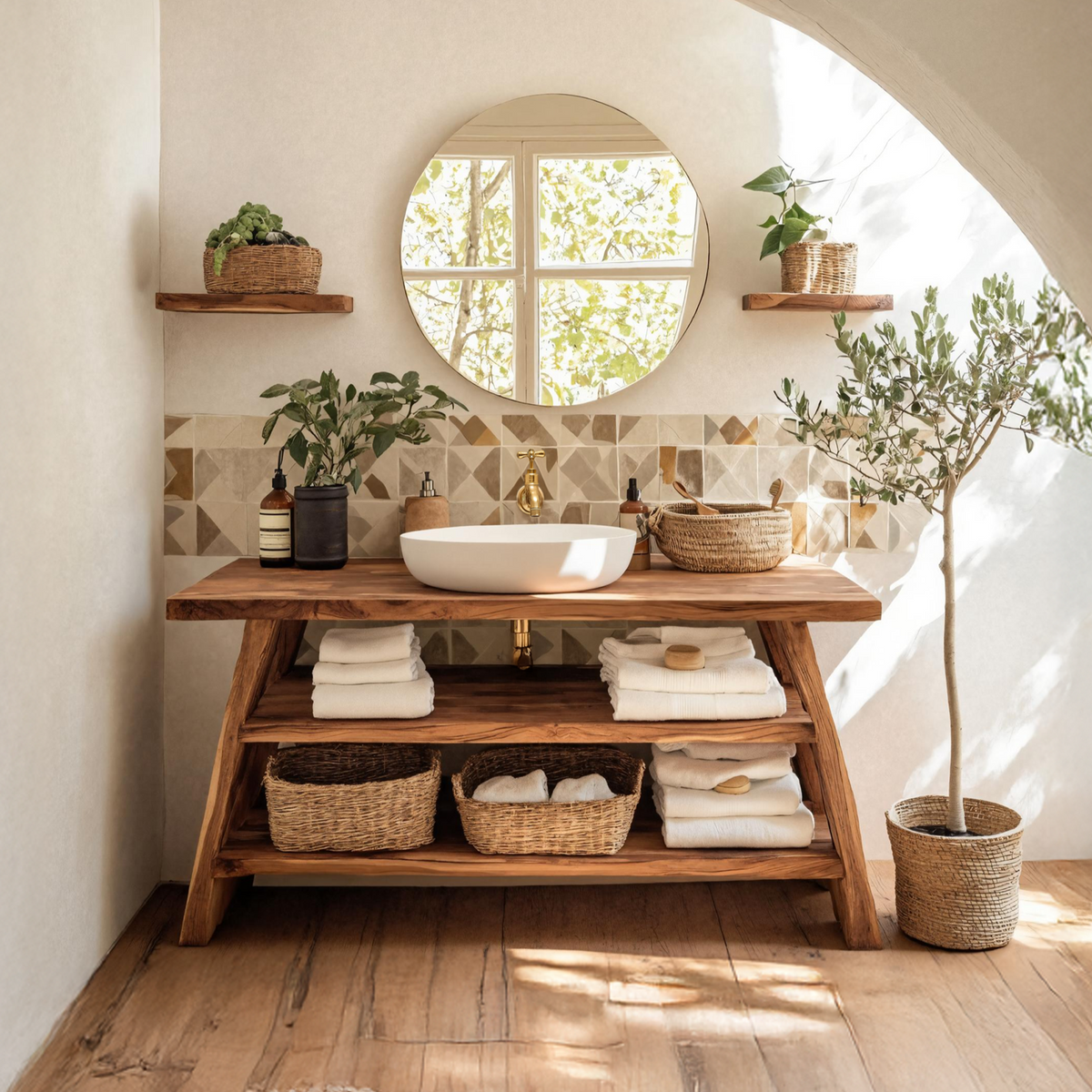 Farmhouse Bathroom Furniture With Wooden Vanity Design - view 3