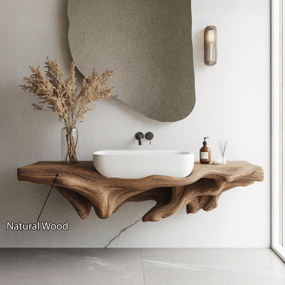 Farmhouse Bathroom Shelf Wall Mount For Storage - view 5