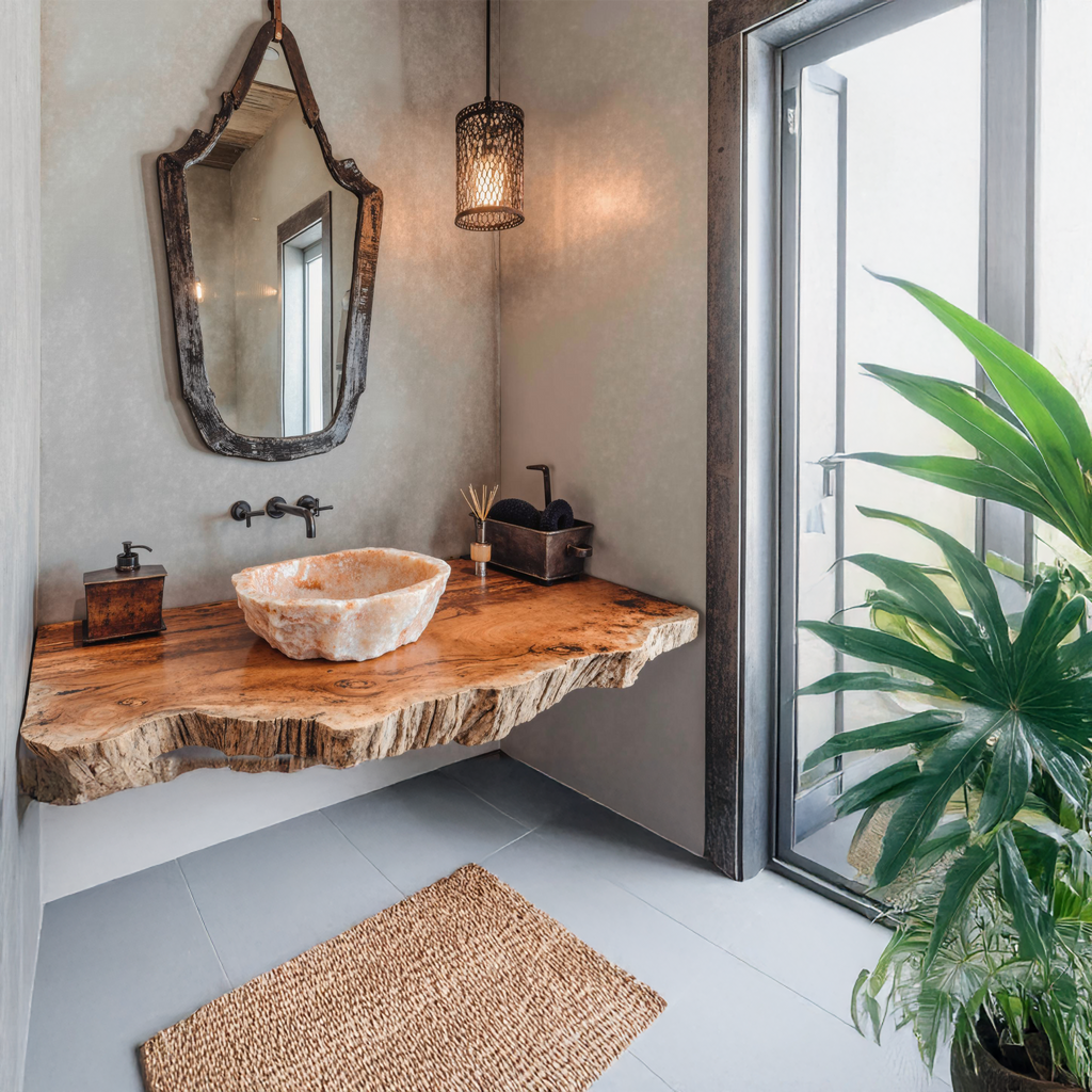 Compact Rustic Bathroom Floating Shelf With Stylish Design - view 2