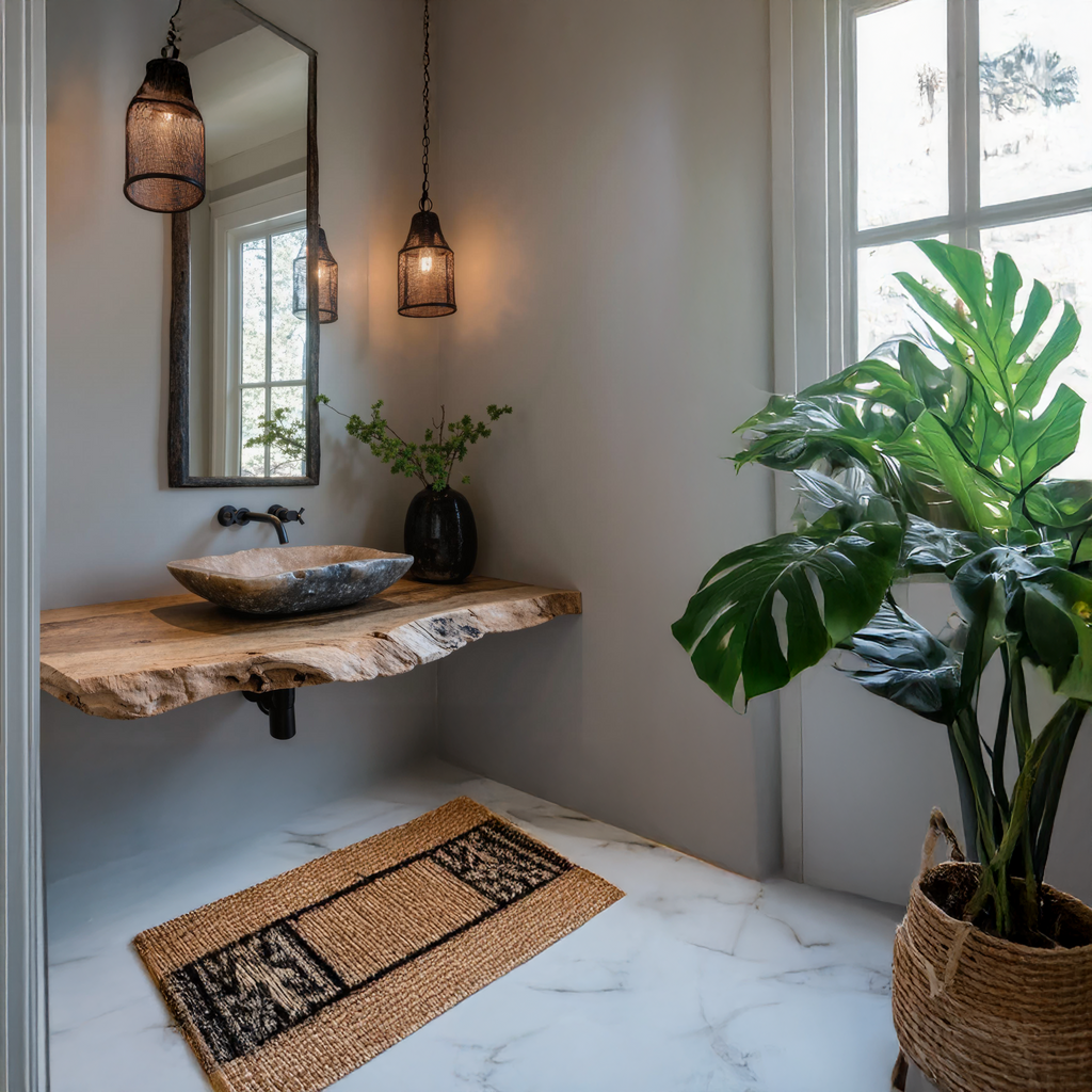 Farmhouse Bathroom Vanity Floating Shelf For Rustic Bathroom Decor - view 2