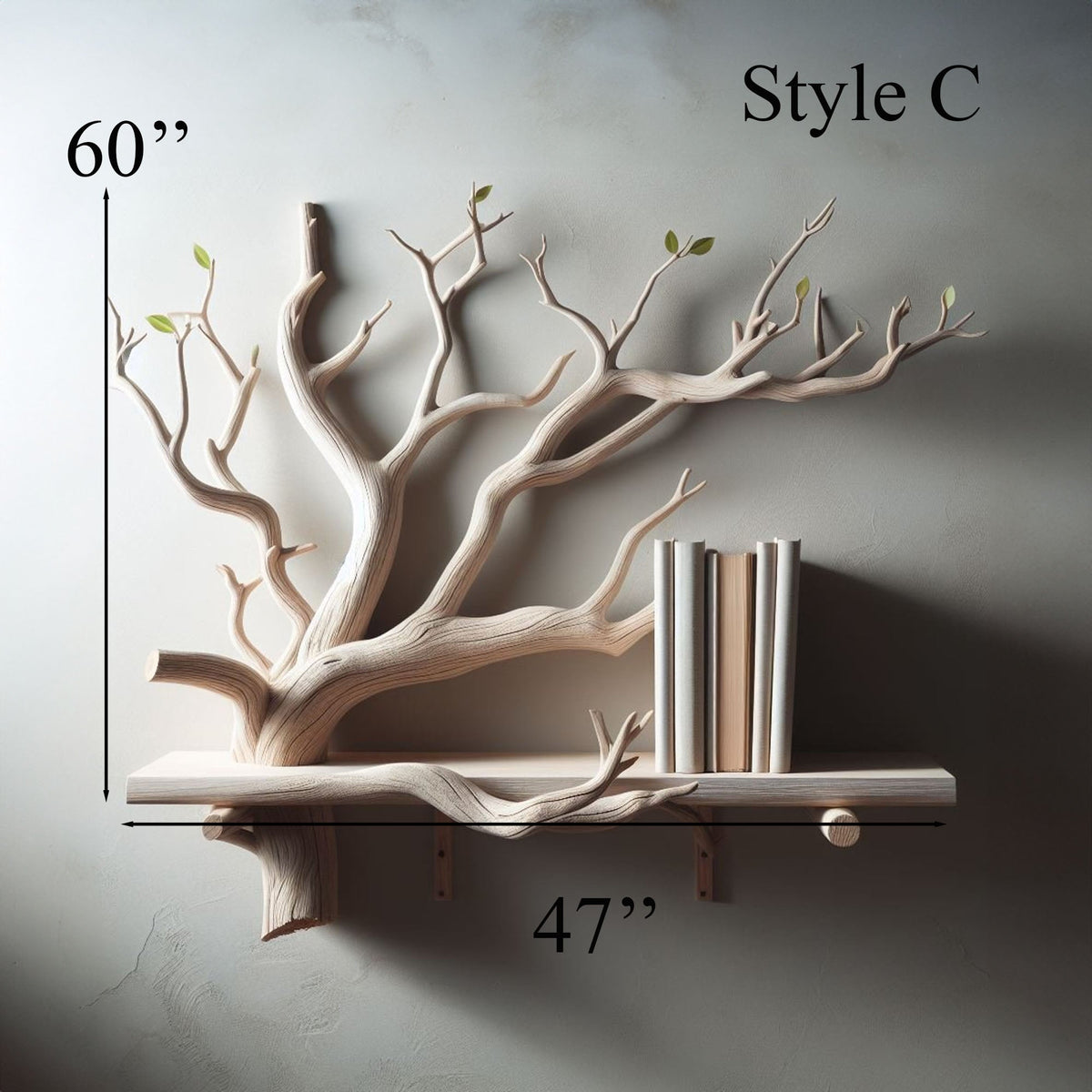 Artistic Tree Branch Floating Shelf Driftwood Art Decor - view 4