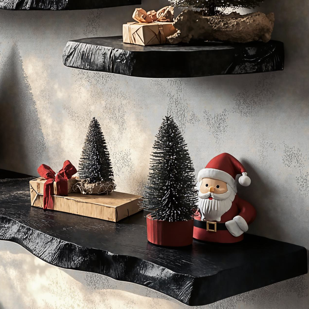 Black Floating Shelf Live Edge Xmas Floating Shelf Plans - view 4