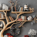 Christmas Tree Branch Shelf Xmas Floating Bookshelf Christmas Gift