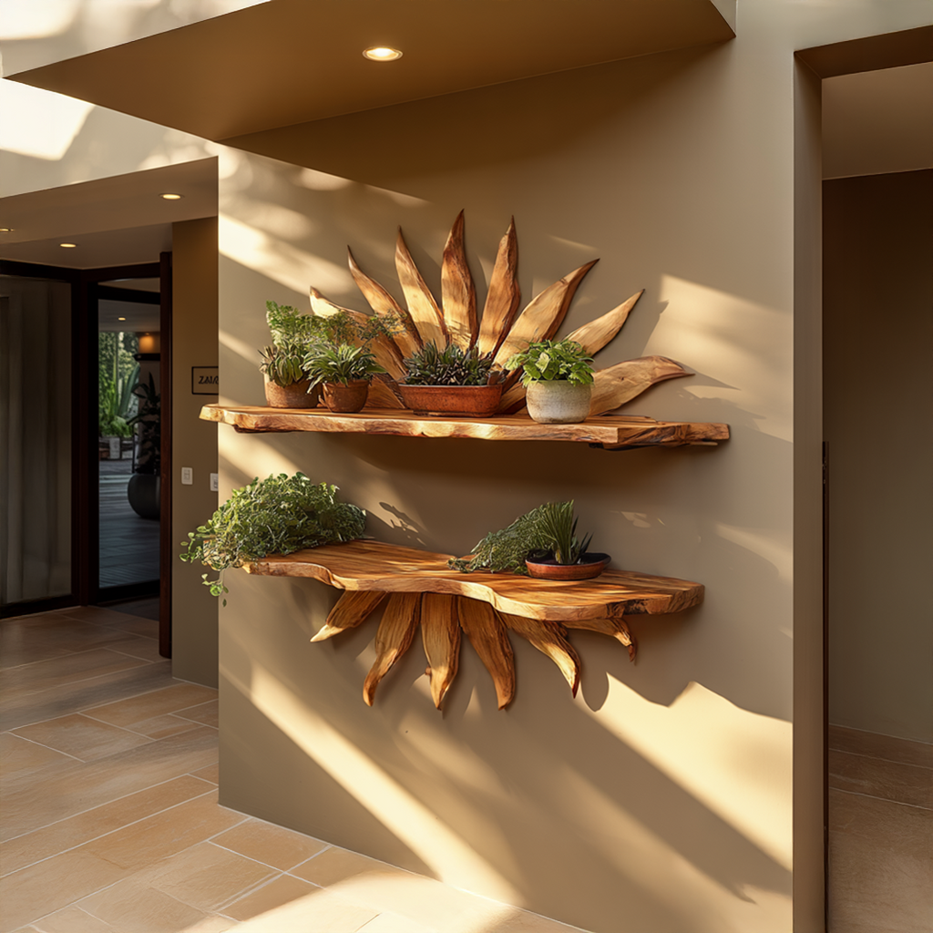 Boho Sun Wall Shelf For Living Room And Interior Decor - view 3