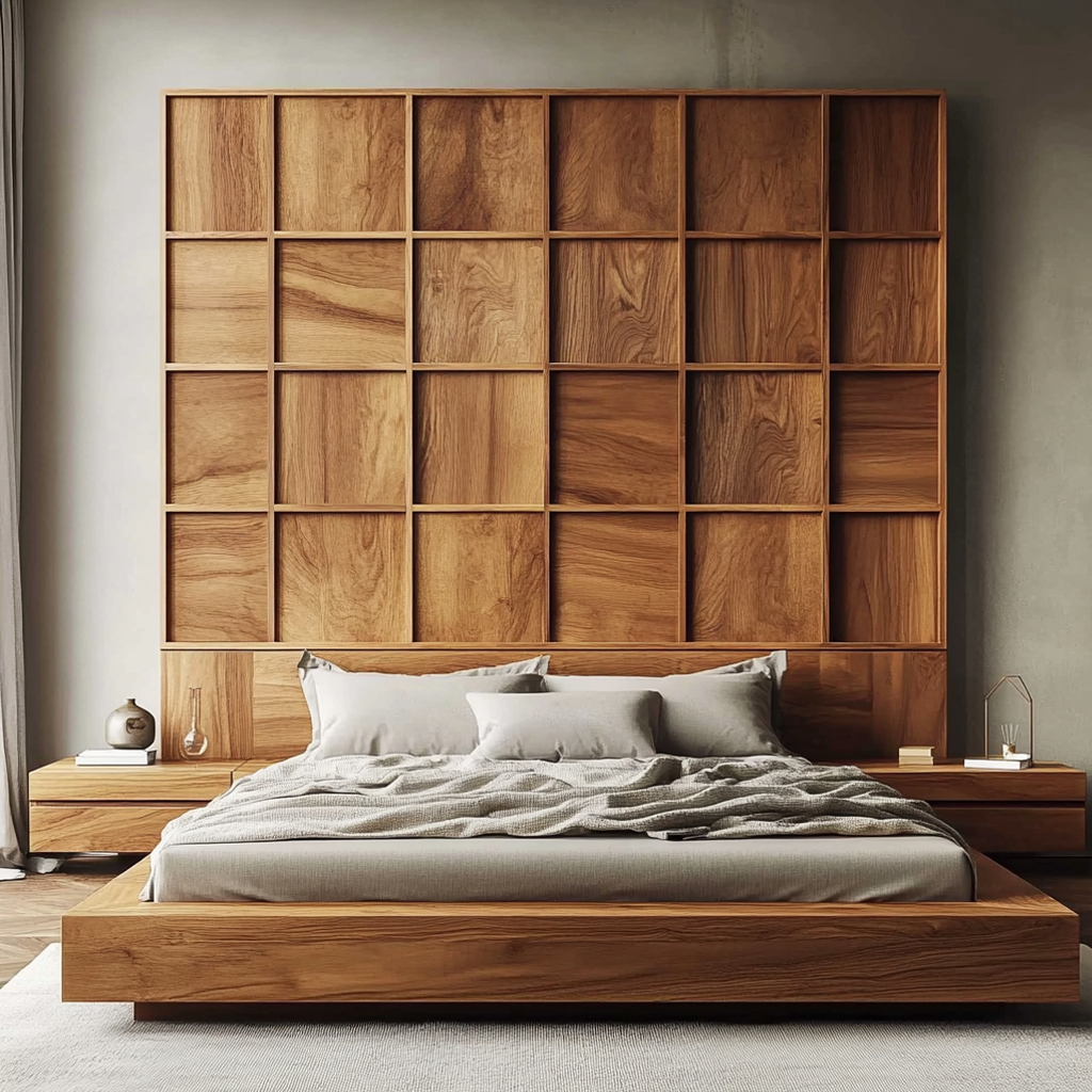 Custom Headboard Panels Solid Wood Wall Decor Bed Room Gift - view 3