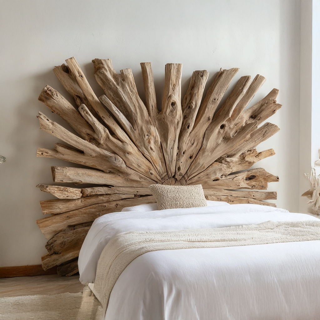Driftwood Headboard Vintage Decor Bedroom Gift - view 3