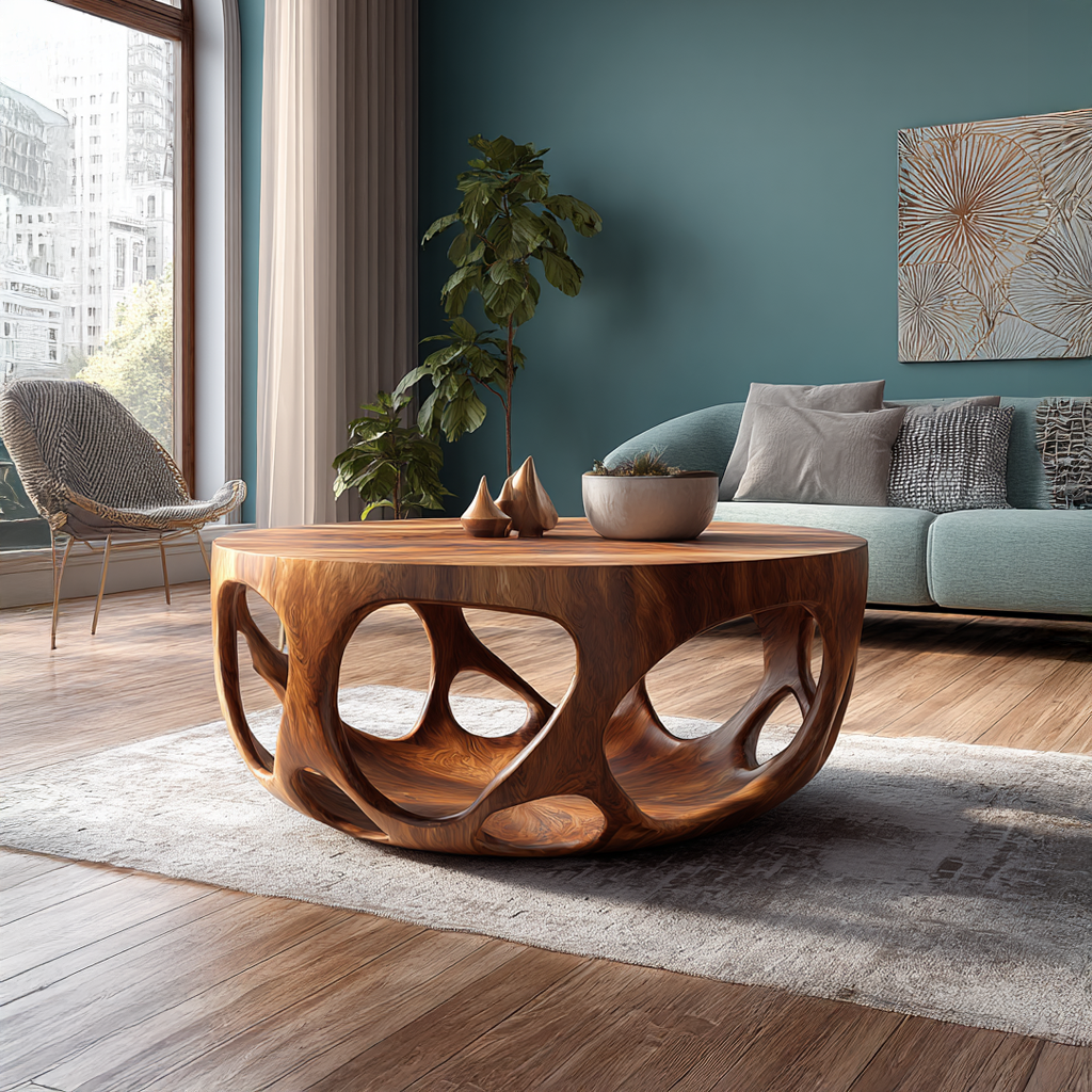 Artisan Coffee Table Natural Wood Farmhouse Gift - view 3