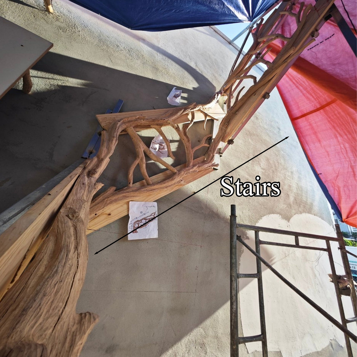 Elegant Wooden Branch And Leaf Stair Railing Custom Stair Railing Country Style - view 5