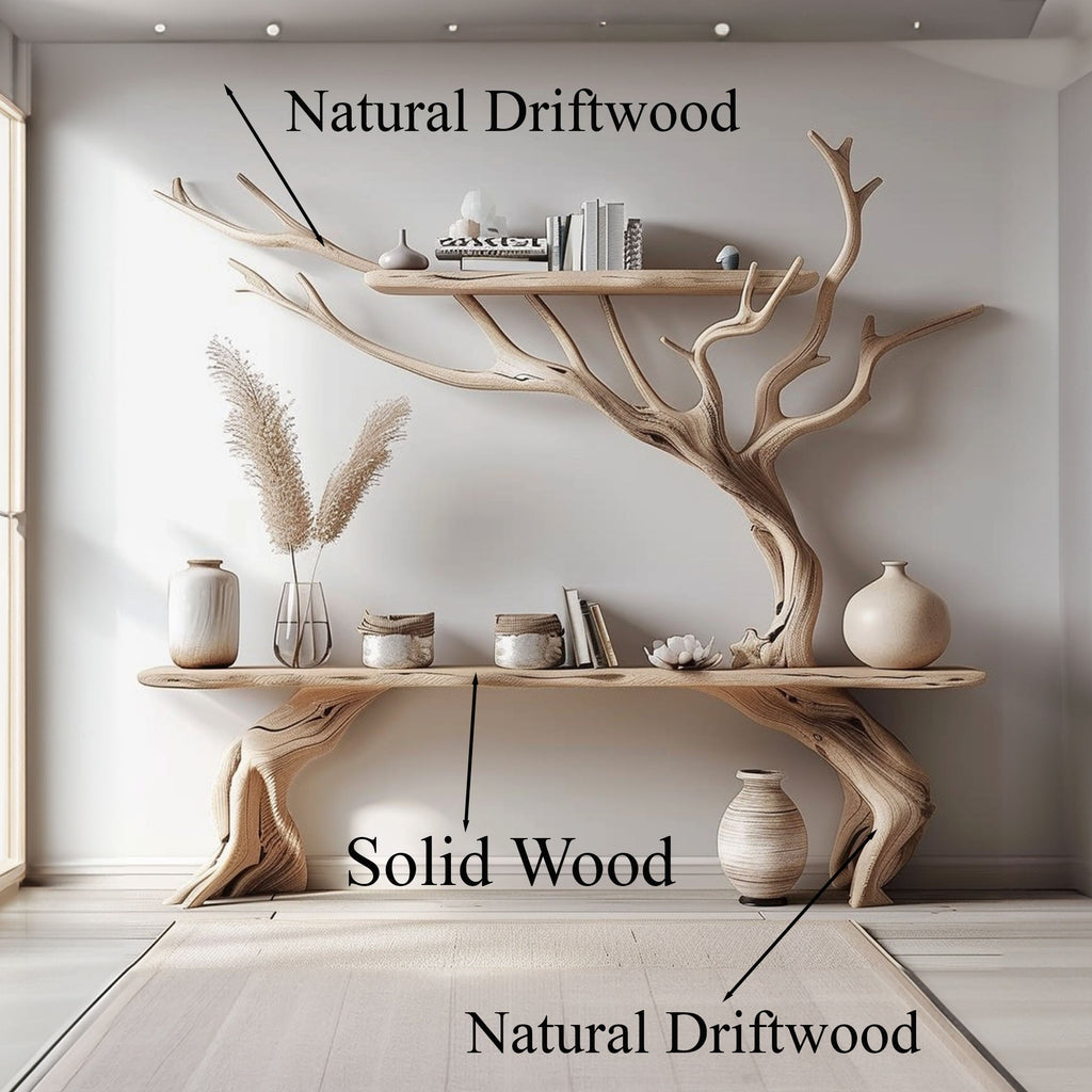 Driftwood Narrow Console Table With Tree Branch - view 4