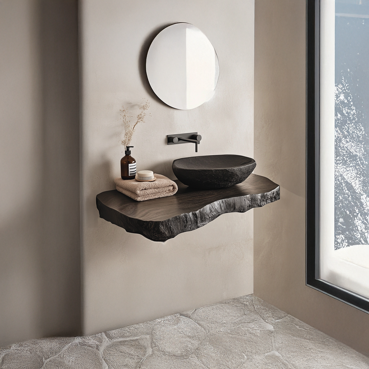 Custom Shelf Vanity Solid Wood Decor Home - view 2