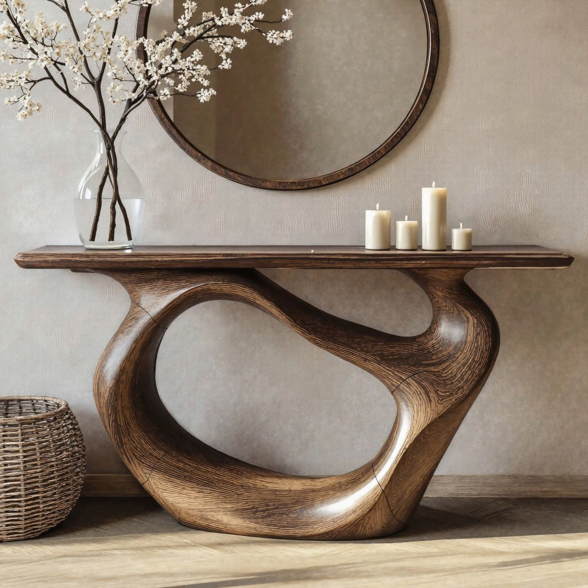 Console Table Handmade Natural Solid Wood Live Edge Table - view 3