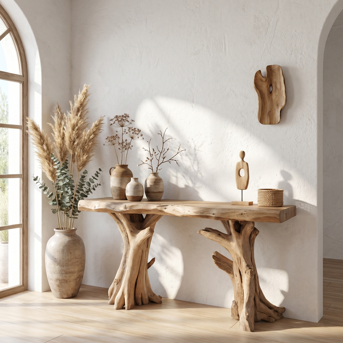 Coastal Driftwood Console Table Natural Tree Trunk Legs - view 5