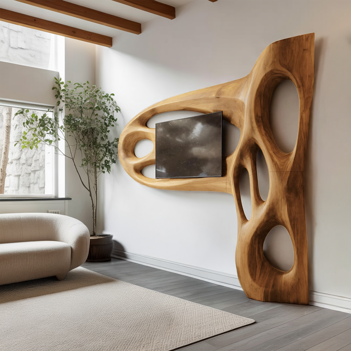 Contemporary Sculptural TV Frame For Living Room Decor - view 5