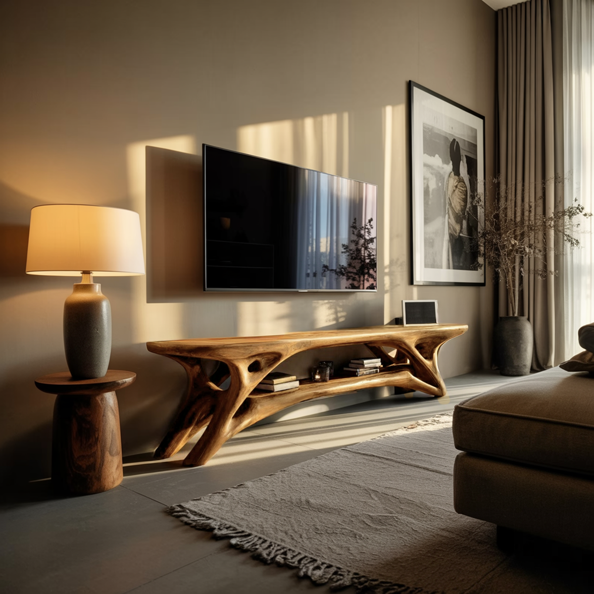 Elegant Curved TV Cabinet For Contemporary Home Decor - view 5