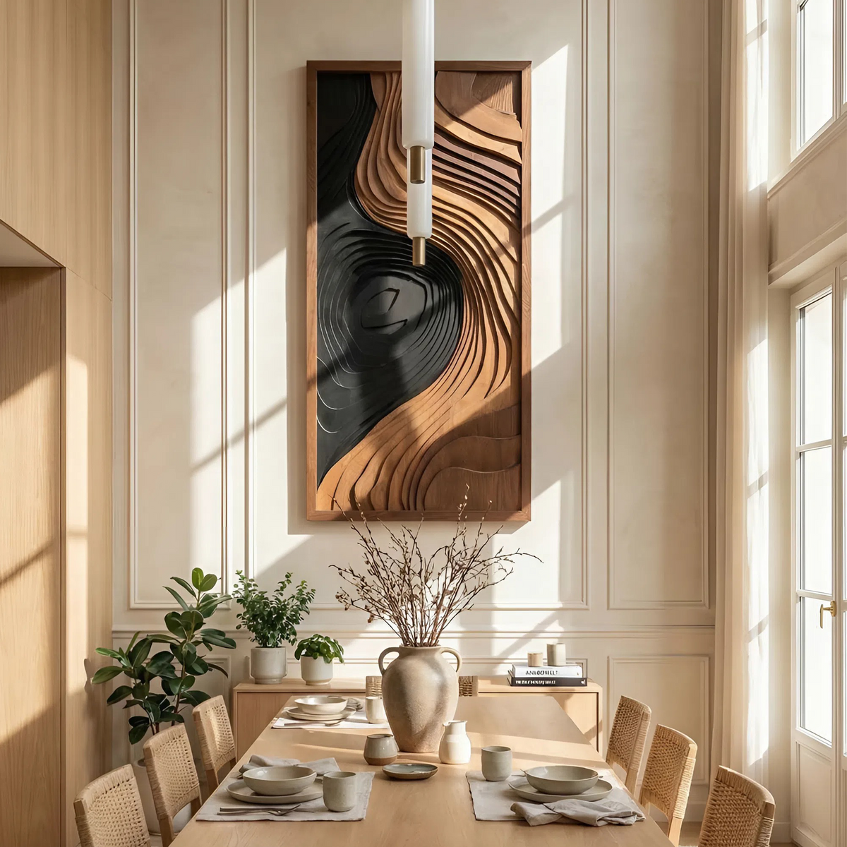 Contemporary Abstract Wood Wall Art Panel