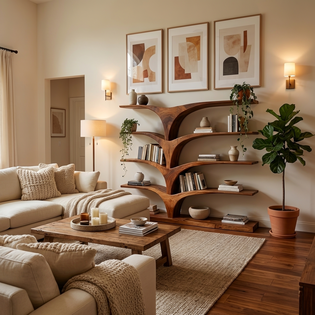 Contemporary Curved Bookshelf For Modern Interior