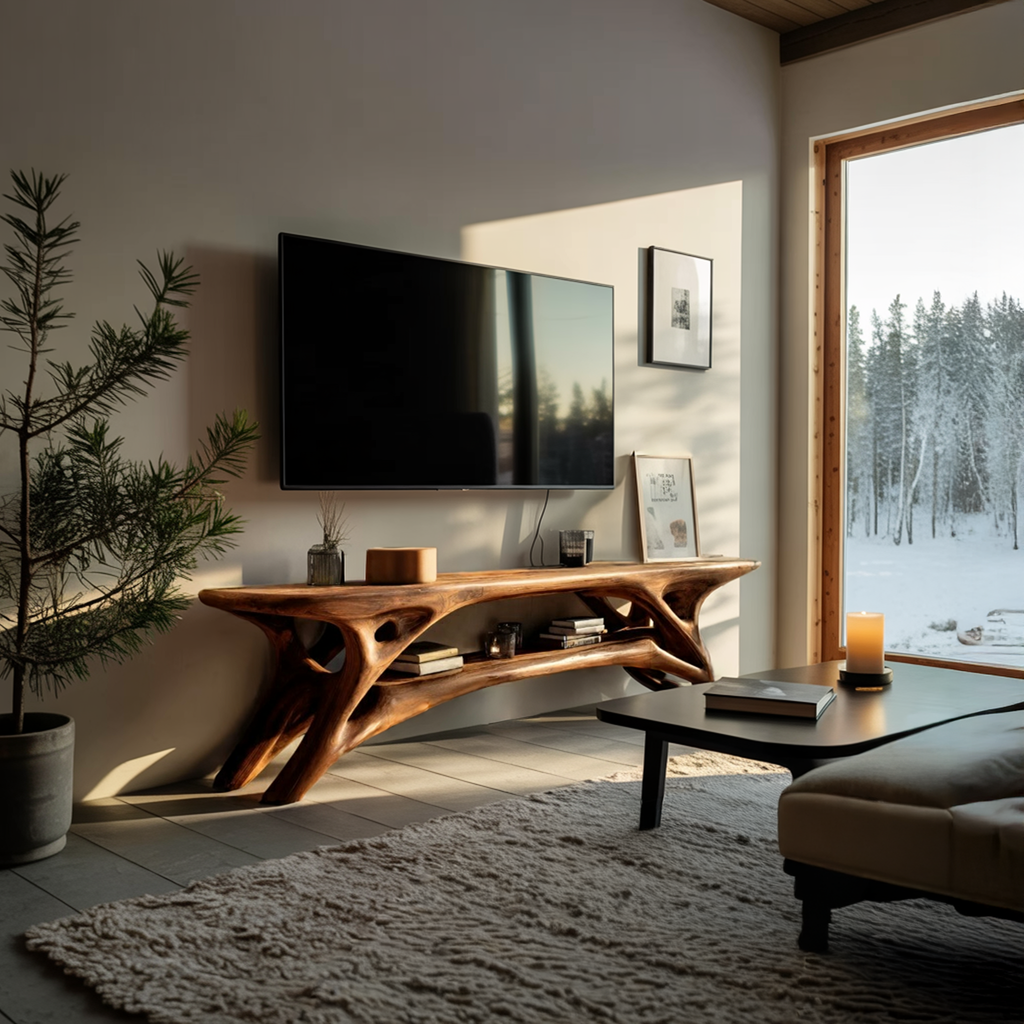 Elegant Curved TV Cabinet For Contemporary Home Decor - view 2