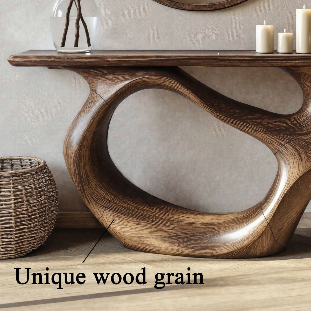 Console Table Handmade Natural Solid Wood Live Edge Table - view 4