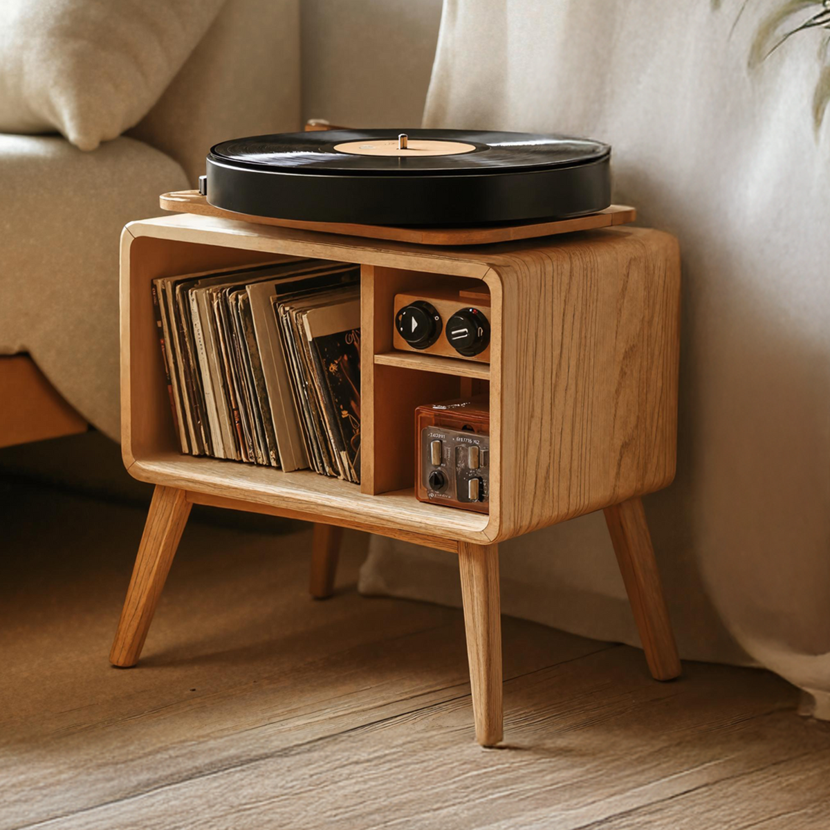 Classic Record Player Stand For Living Room, Bedroom, Office - view 3