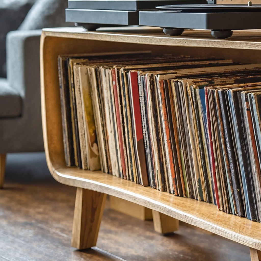 Elegant Record Player Stand For Living Room, Bedroom, Office