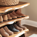 Custom Wood Bench Wood Farmhouse Shoe Rack Bench Storage