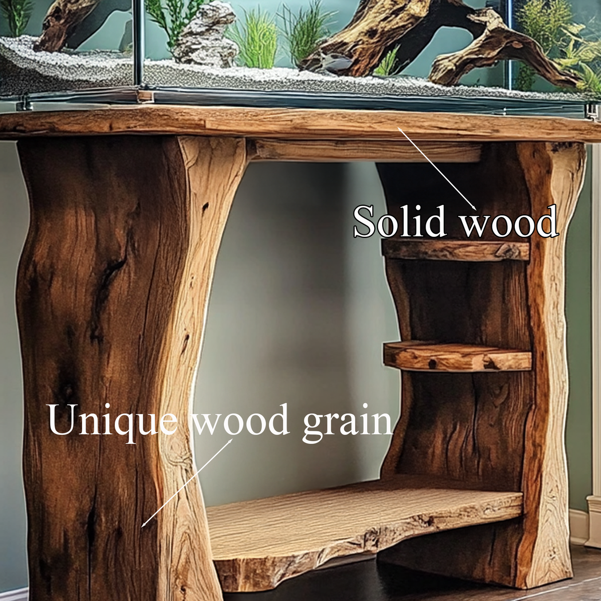 Custom Fish Tank Live Edge Aquarium Decor Living Room Gift - view 5