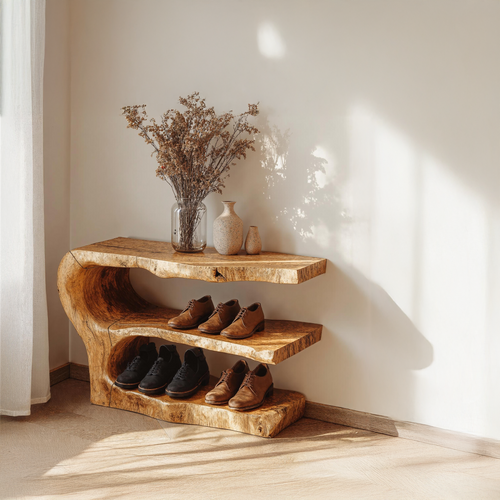 3-Tier Wooden Shoe Rack Bench For Organizing Shoes and Bags - view 2