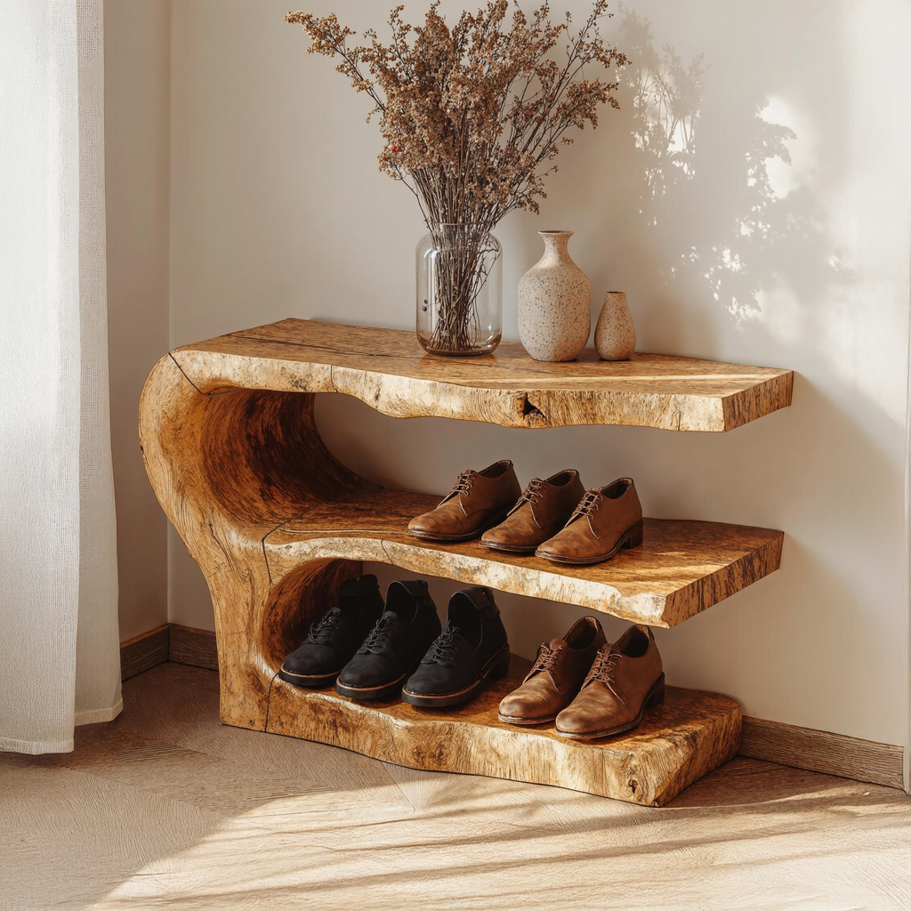 3-Tier Wooden Shoe Rack Bench For Organizing Shoes and Bags - view 3