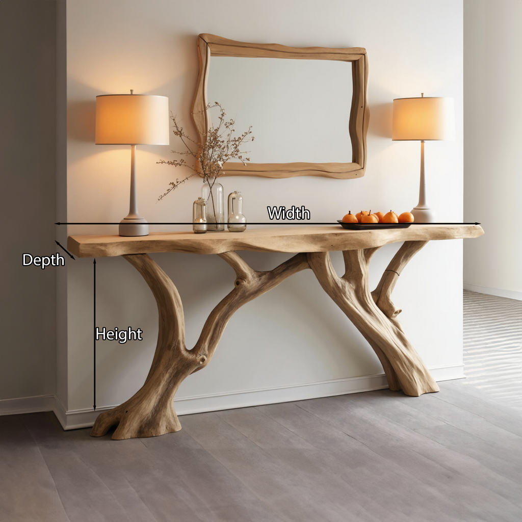 Curved Live Edge Console Table Hallway Table - view 4
