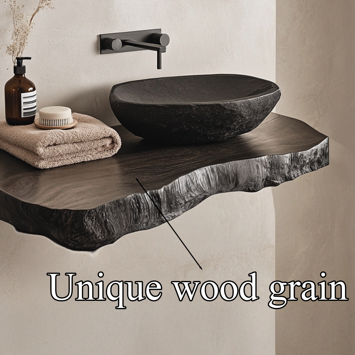 Custom Shelf Vanity Solid Wood Decor Home - view 4