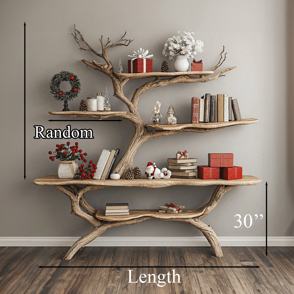 Custom Console Table With Driftwood Bookcase Tree Bookshelf - view 6