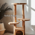 Cat Tree Custom Design Solid Wood Rustic Design Decor Living Room Gift