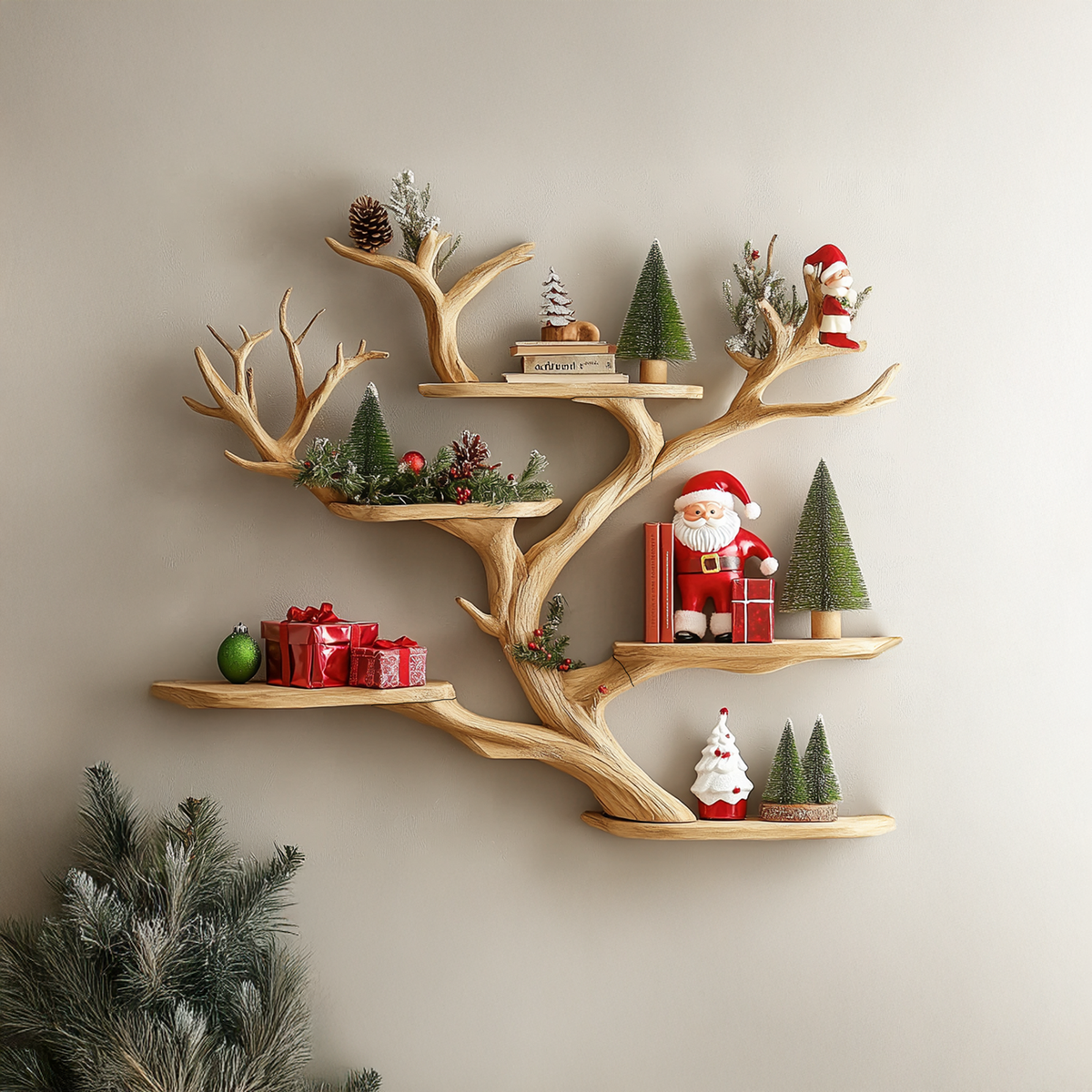 Branch Tree Shelf Floating Corner Shelf Mid Century - view 3