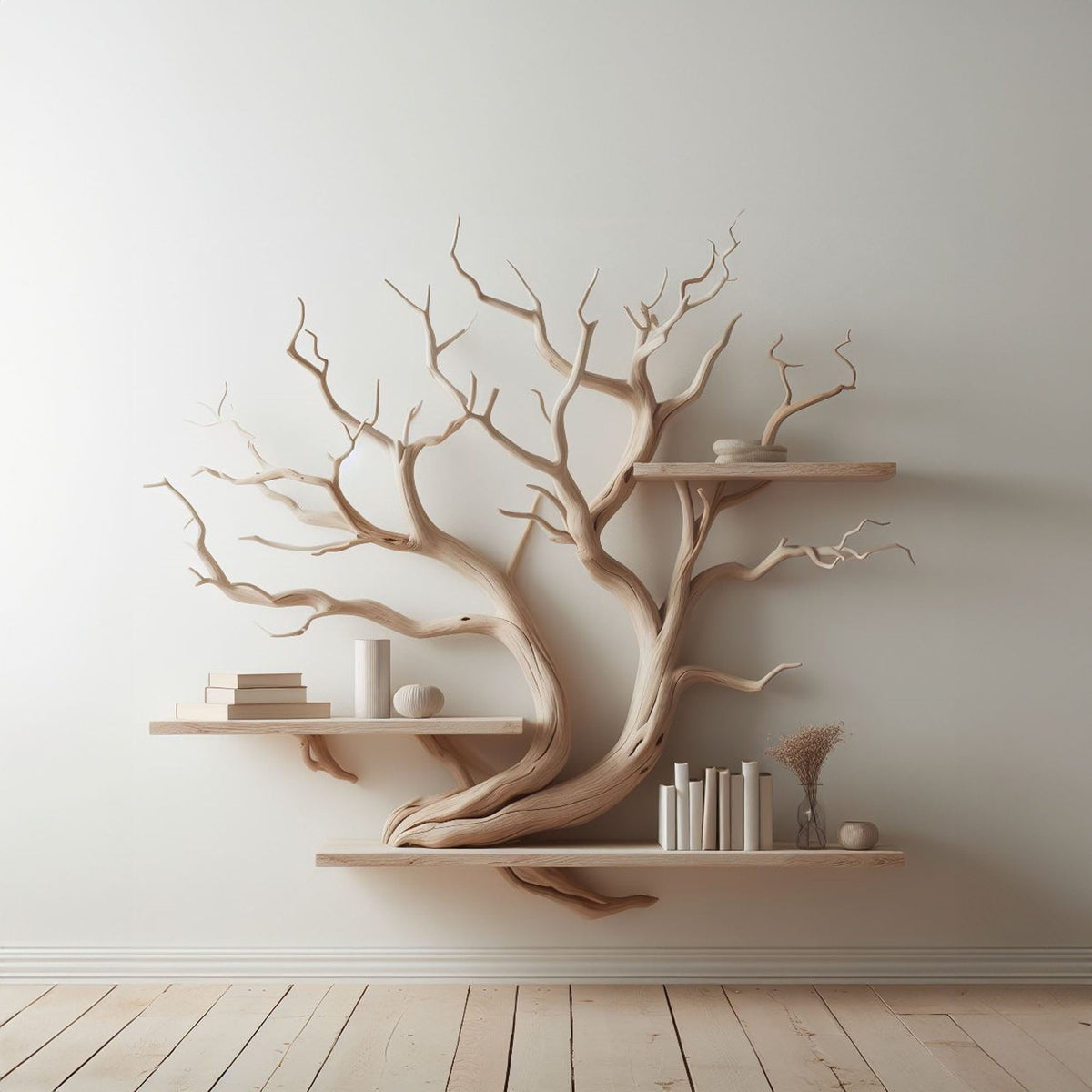 Artistic Tree Branch Floating Shelf Driftwood Art Decor - view 3