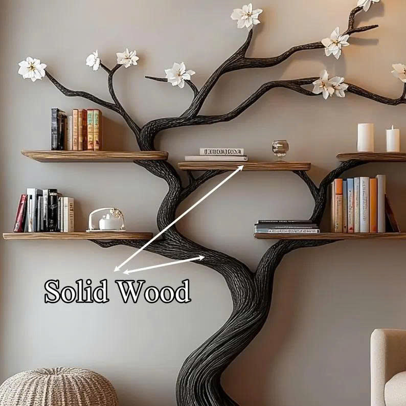 Custom Tree Bookcase Handcrafted Decor Room Gift For Her