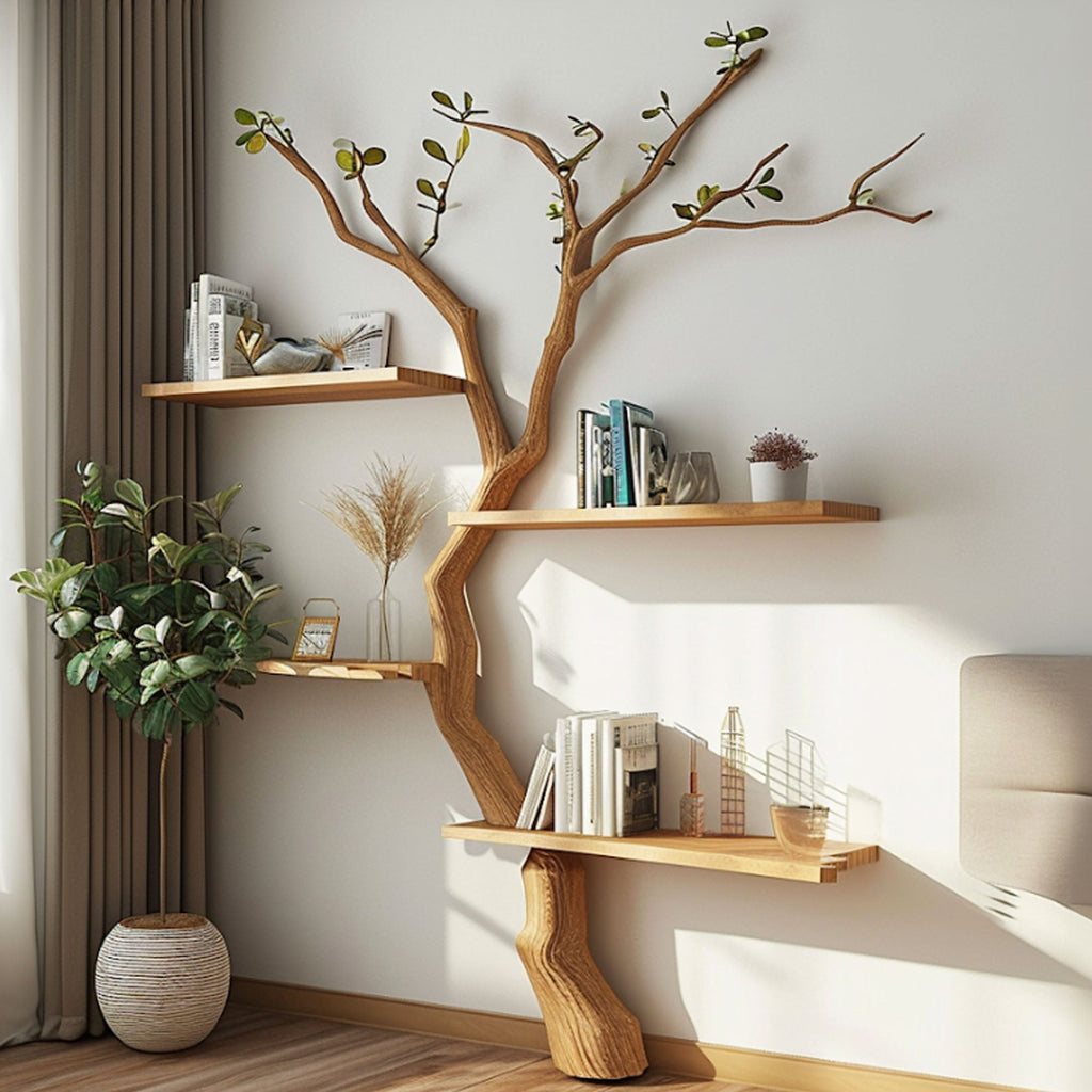 Custom Tree Branch Floating Shelves Bookcase - view 2