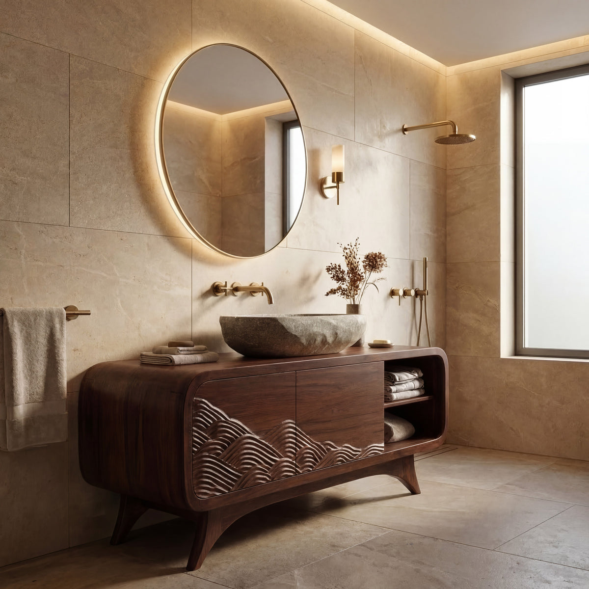Contemporary Wooden Bathroom Vanity For Bathroom Decor - view 6