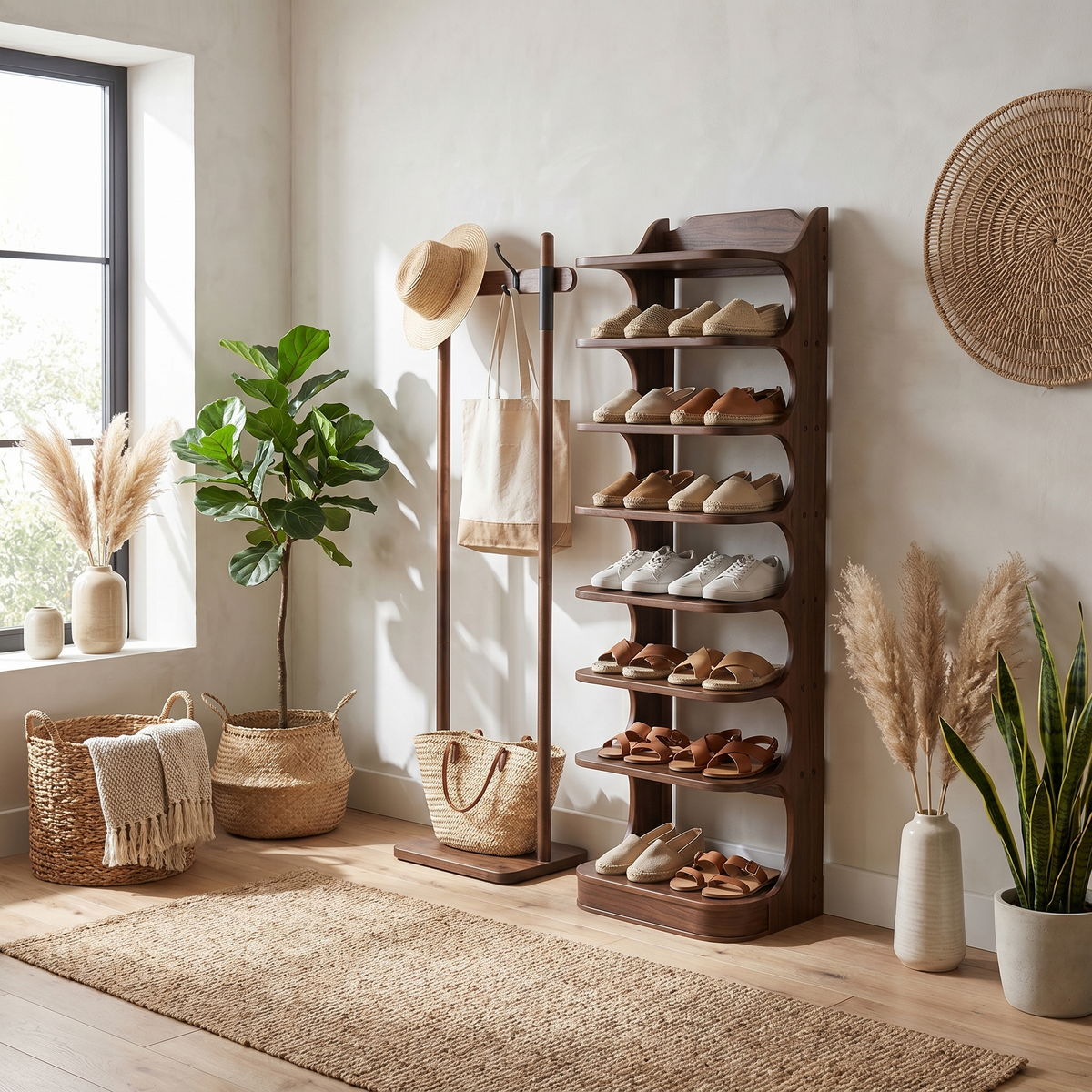 Custom Shoe Rack Solid Wood Decor Home Gitf - view 7