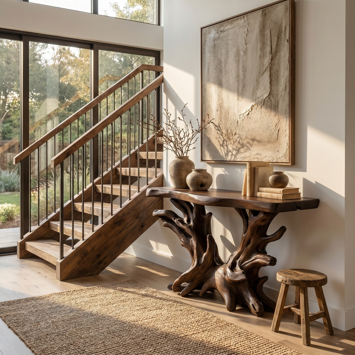 Coastal Rustic Organic Console Table Living Room And Bedroom - view 6