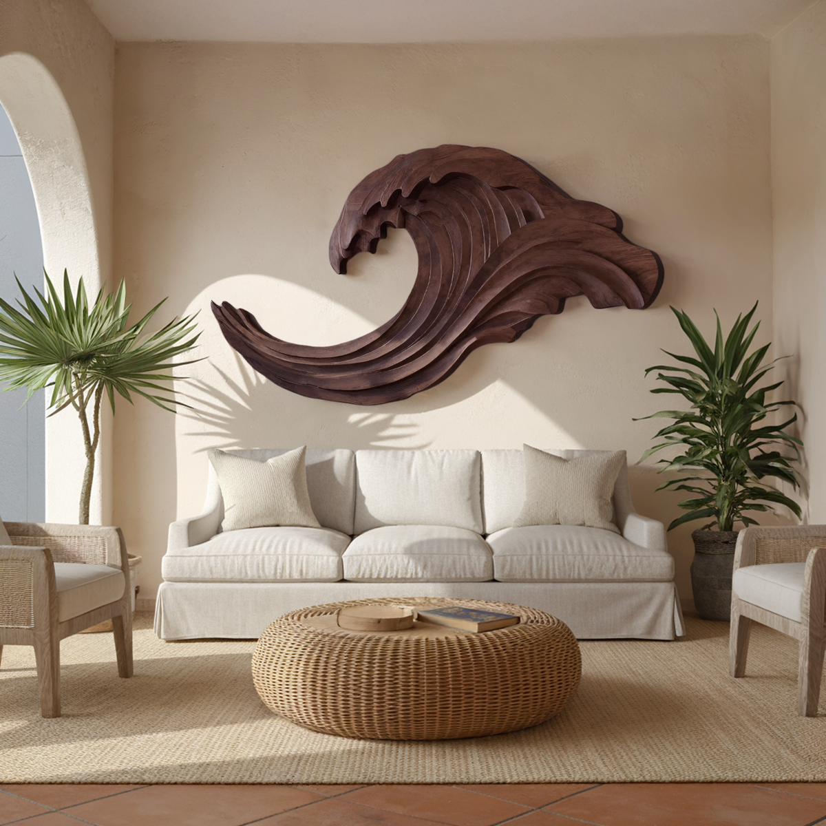 Abstract Ocean Wave Wall Sculpture For Living Room - view 7