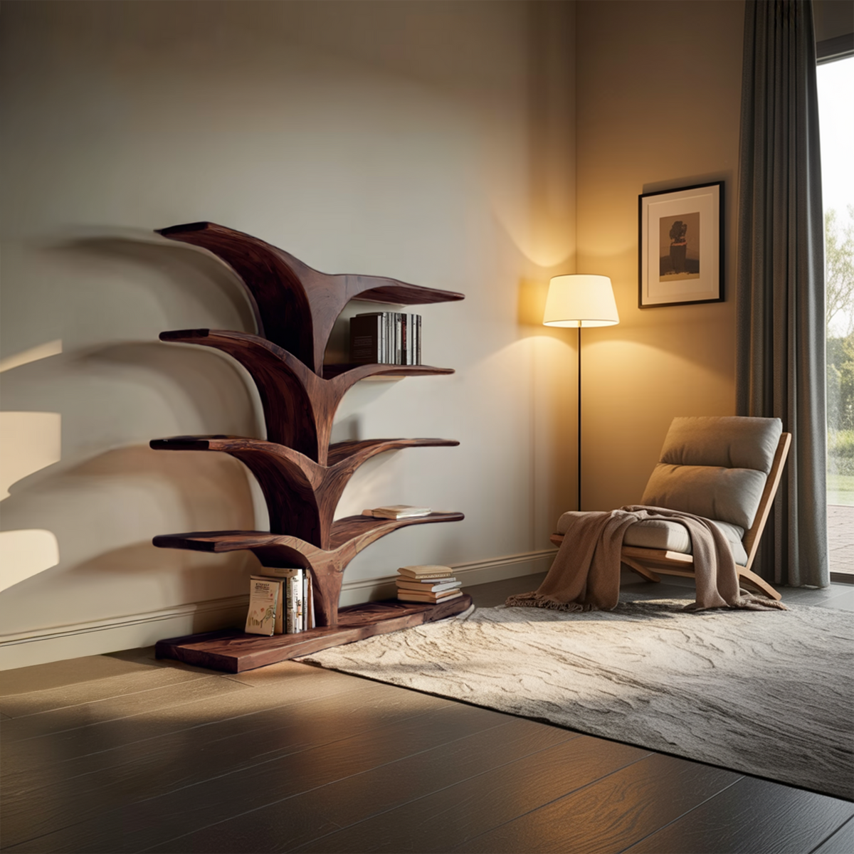 Contemporary Curved Bookshelf For Modern Interior - view 7