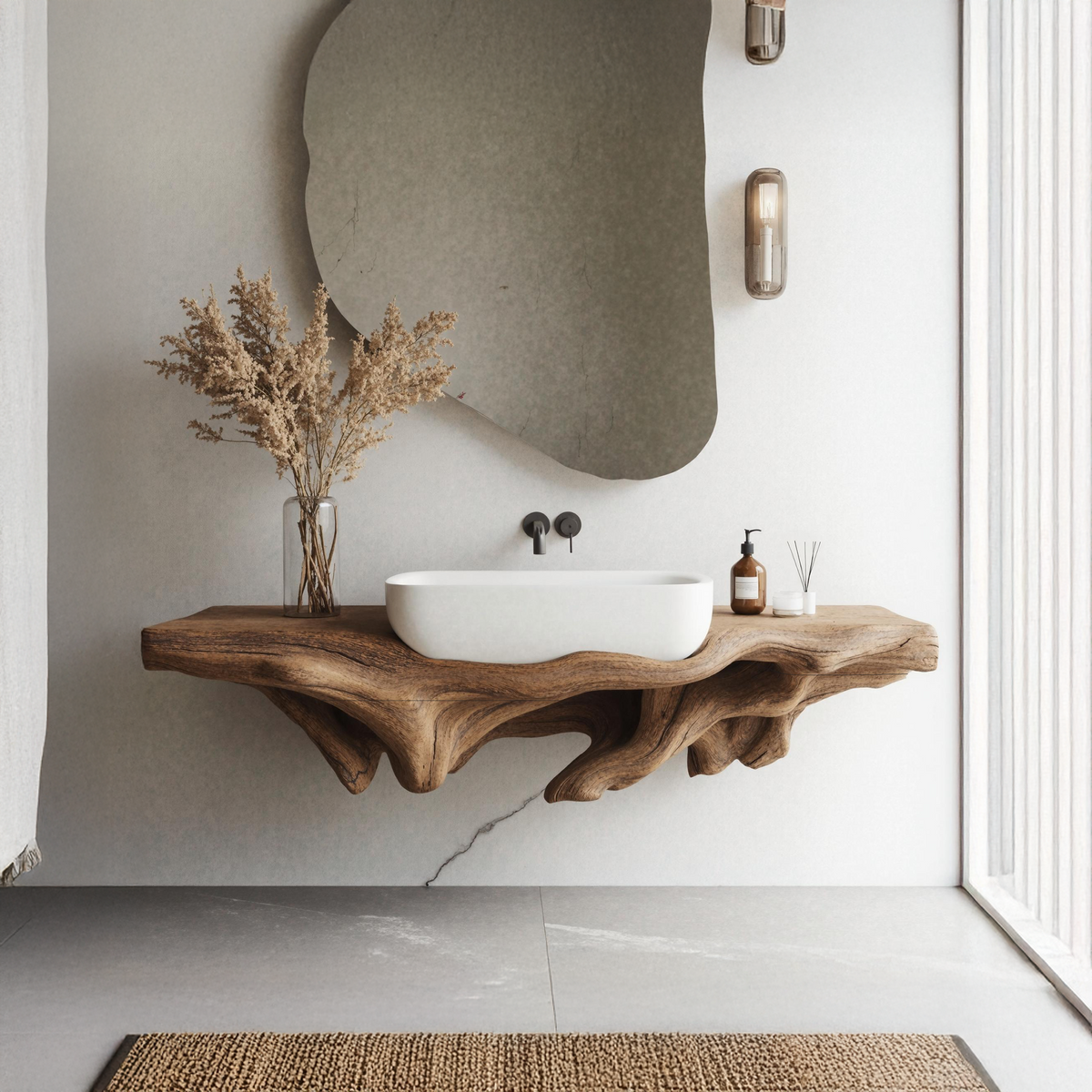 Farmhouse Bathroom Shelf Wall Mount For Storage - view 2